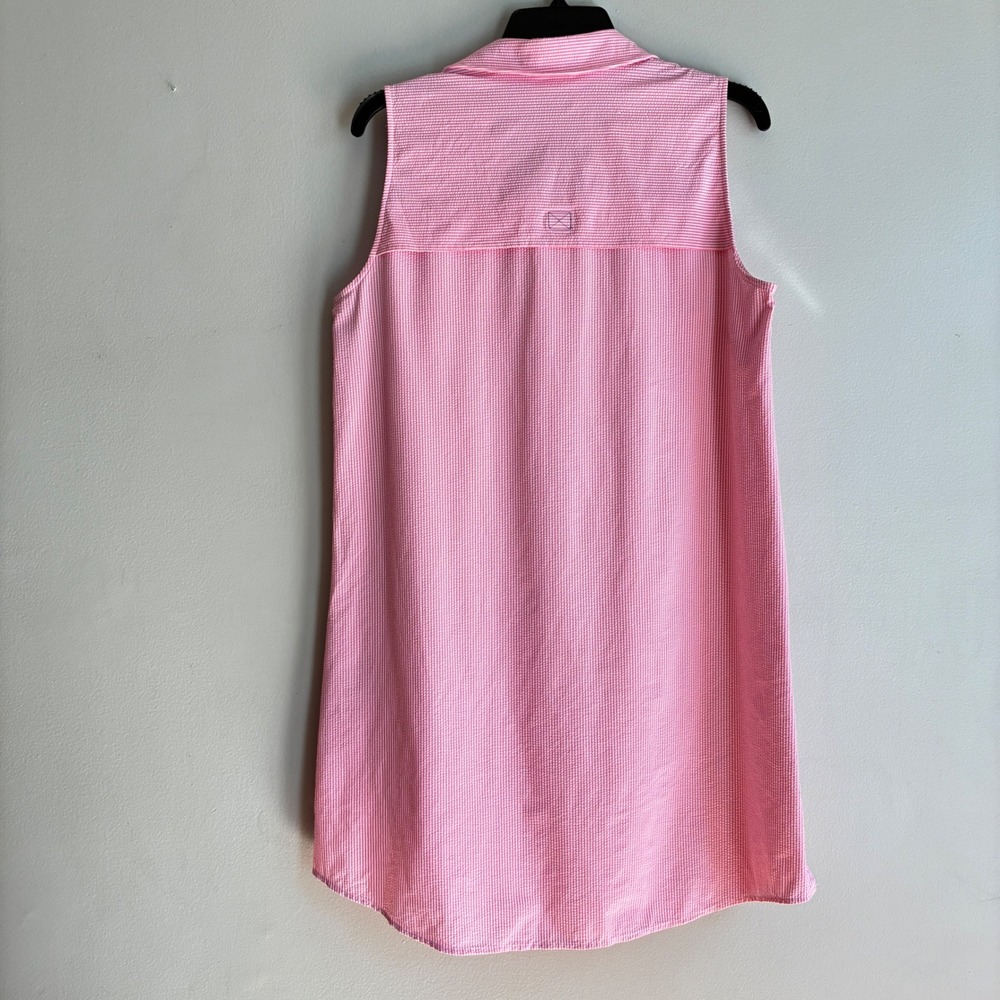 Vineyard Vines Performance Dress Womens 8 Pink Seersucker *No Belt* Preppy Golf - Picture 5 of 8